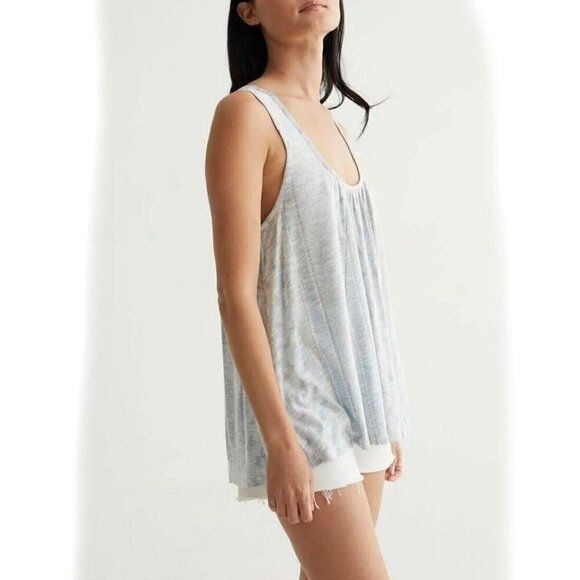 LUCKY Brand Boho flowy Tank Top SMALL Pleated in Allure gray sleeveless NEW - Picture 4 of 11